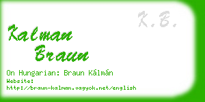 kalman braun business card